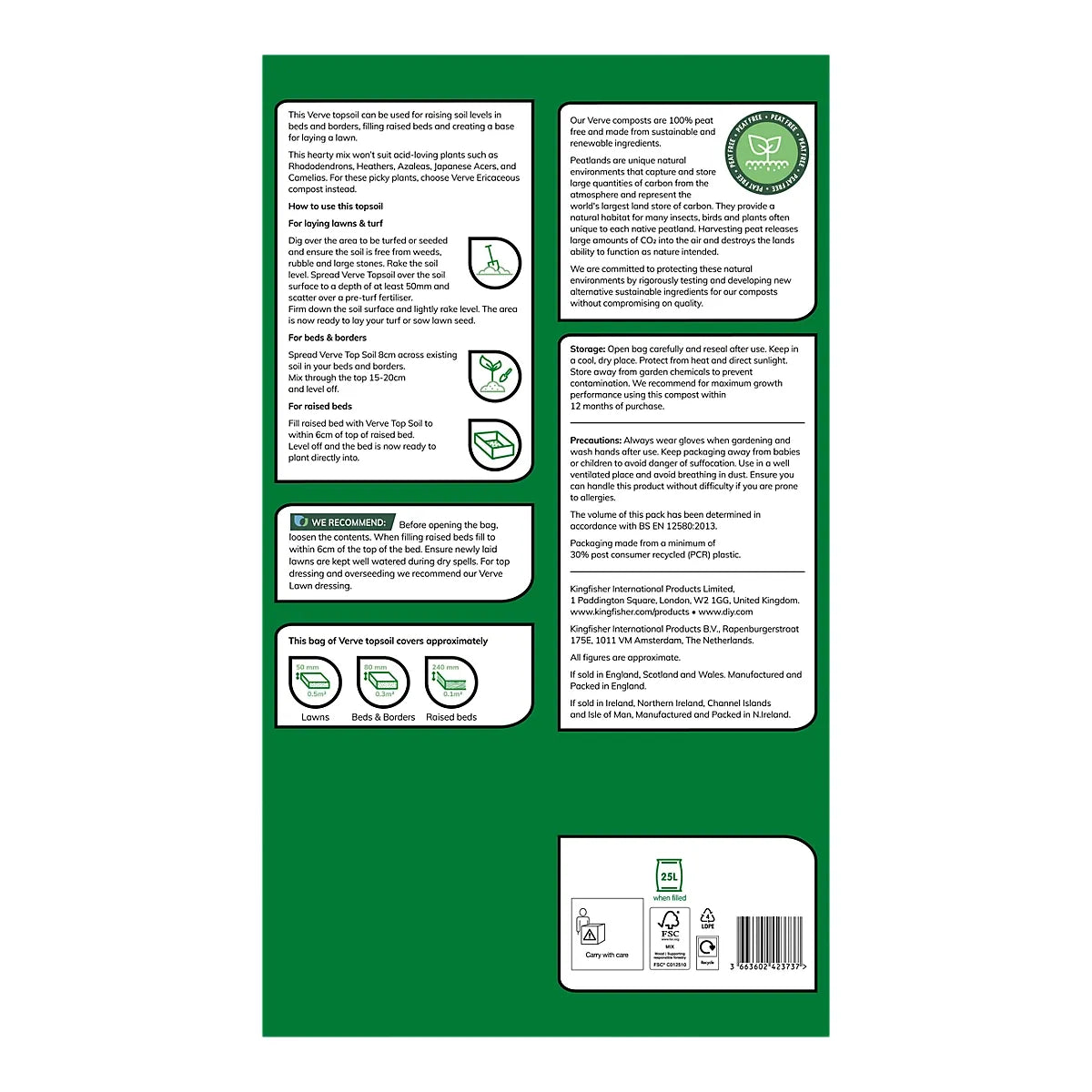 Verve Peat-free Top soil 25L