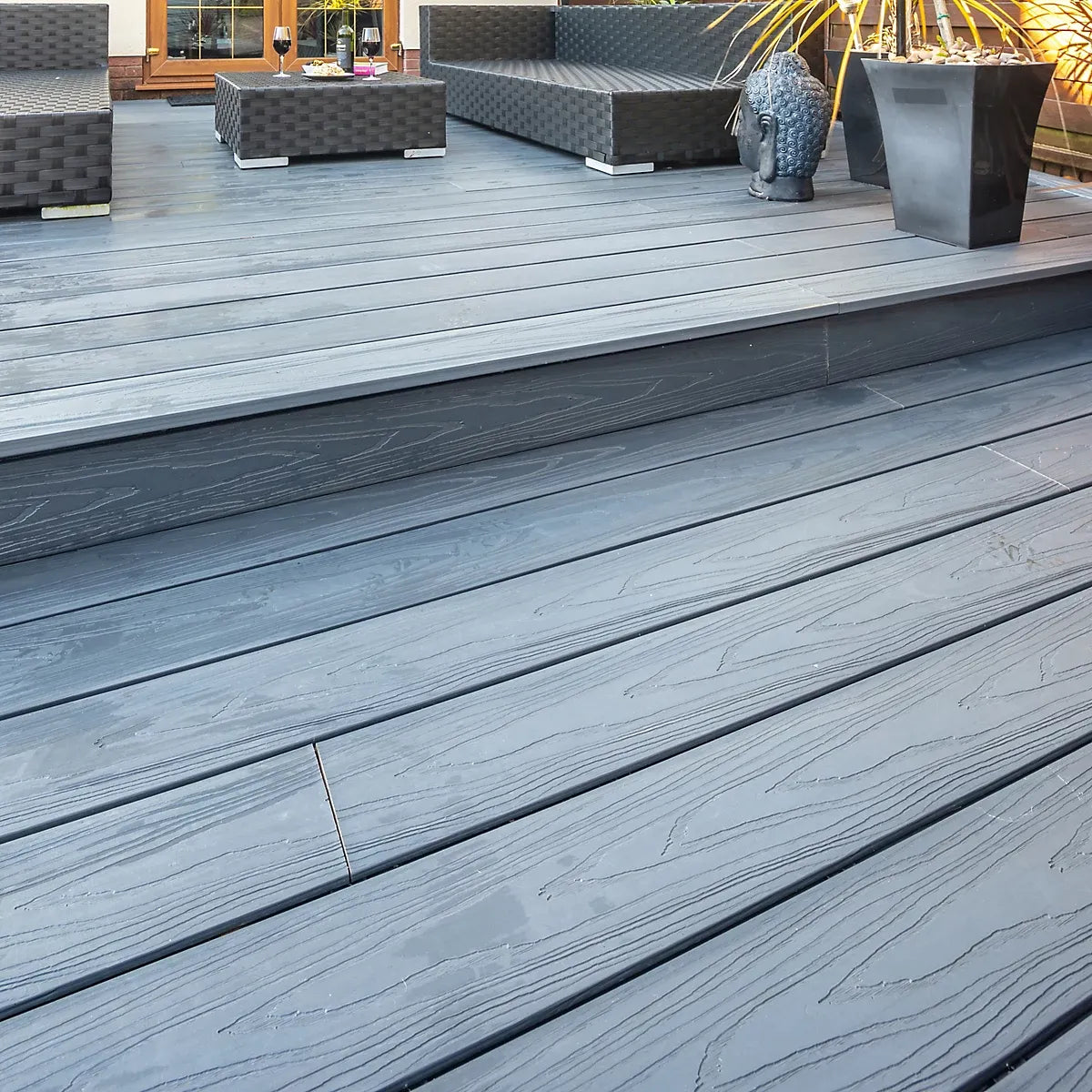 Habitat+ Grey Composite Deck board (L)2.4m (W)135mm (T)22mm